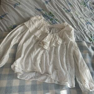 Something Navy White Blouse NWT